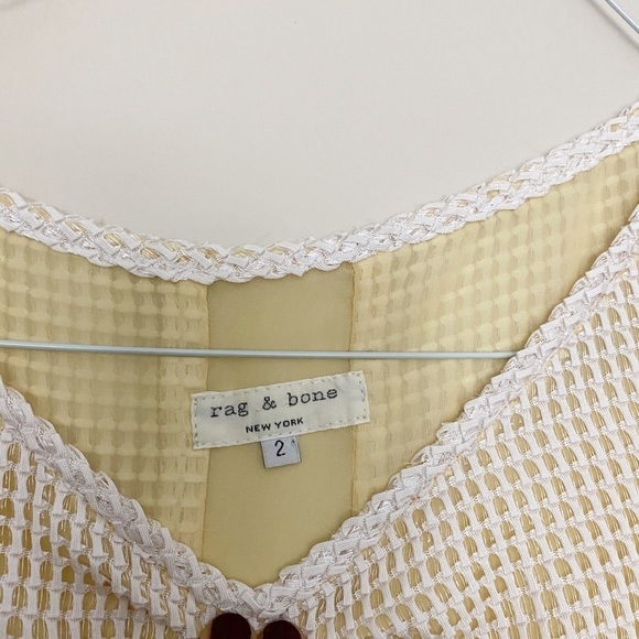 Rag & Bone Bettina Pale Yellow Mesh Top - Picture 6 of 7
